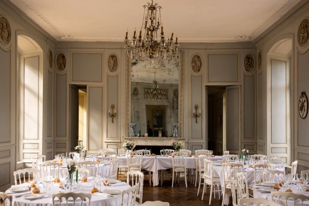 Enfilade de salons du XVIIe siècle du Château de Blossac, salle de mariage jusqu'à 150 convives, Goven (35)